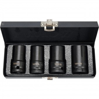 Set 4 chei tubulare de impact Yato YT-06030, 1/2&amp;quot;, Cr-Mo, pentru piulite decalibrate foto