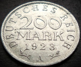 Moneda istorica 200 MARCI - GERMANIA, anul 1923 * cod 2221 = excelenta