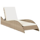 Cumpara ieftin Sezlong cu perna, bej, 60x205x73 cm, poliratan