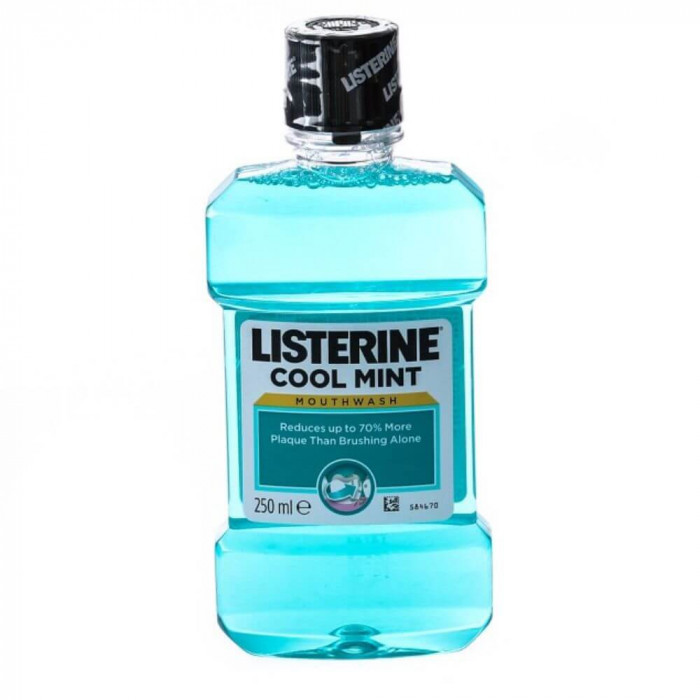 Apa de Gura Listerine Cool Mint, 250 ml, Menta, 250 ml, Alcool, Apa de Gura cu Alcool, Apa de Gura Listerine, Apa de Gura Mentolata, Produse Ingrijire