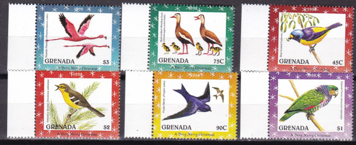 Grenada 1998 fauna pasari Craciun MI 3808-3813 MNH