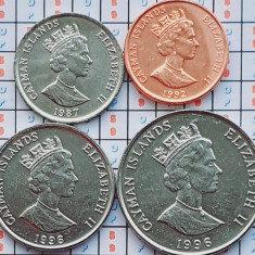 Set 4 monede Cayman 1, 5, 10, 25 cents 1987 - 1996 UNC - A028