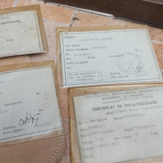 Set certificate de înmatriculare perioada comunista vintage