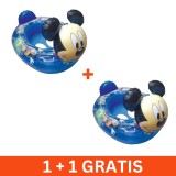 Colac gonflabil tip barcuta cu Mickey Mouse, vinil, 1+1 gratis