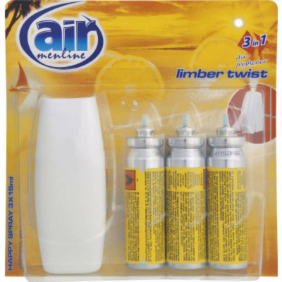 Odorizant Spray AIR Limber Twist, cu 3 Rezerve, 3x15 ml, Odorizante Camera cu Rezerve, Odorizante Camera cu Rezerve, Odorizant Pulverizator de Camera, foto