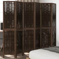 vidaXL Paravan cameră&nbsp;6 panouri, maro &icirc;nchis, lemn masiv paulownia 358666