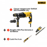 Cumpara ieftin Pachet DeWalt: Ciocan Rotopercutor SDS Plus D25134K Burghiu Extreme DT9515 Si Cutit Pro DWHT1-10354