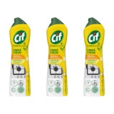 Set 3x Cif crema de curatat CleanBoost cu parfum de lamaie, 500 ml