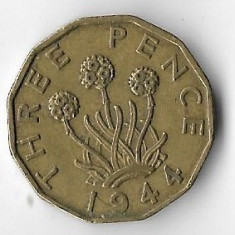 Moneda 3 pence 1944 - Marea Britanie
