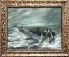 Traversarea Mării Roşii de către evrei - pictură pe p&acirc;nză semnată E. Voinescu, Marine, Ulei, Impresionism