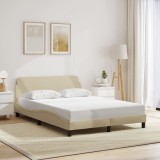 VidaXL Cadru de pat fără saltea, crem, 140x190 cm, textil