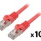 Patch cord F/UTP 6 litat CCA PVC roșu 0,25m 26AWG