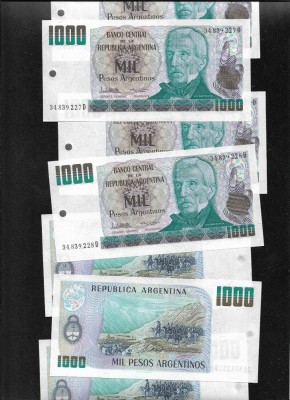 Argentina 1000 1.000 pesos argentinos 1983(85) unc pret pe bucata foto