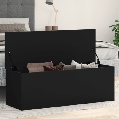 Gossi cutie de depozitare, negru, 102x35x35 cm, lemn prelucrat foto