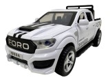 Macheta Ford Ranger Raptor 1:32 alba replica metal lumini si sunete usi deschise bena functionala