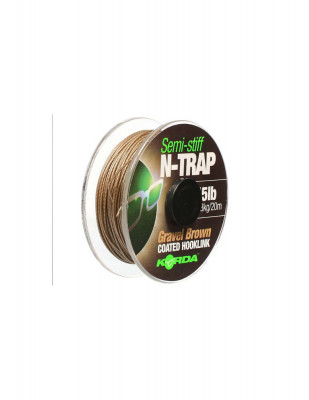 Fir Textil Cu Camasa Korda N-Trap Soft Coated Hooklink Gravel Brown, 30lbs, 20m foto