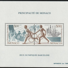 Monaco 1991-Sport,J.O.Barcelona 1992,bloc 2 valori dantelate,MNH,Mi.2012 + 2014