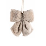 Ornament brad Craciun Fundite textil bej cm 16 x 18 H