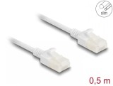 Cablu de retea RJ45 Cat.6A UTP pentru uz industrial Slim 0.5m Alb, Delock 80358