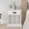 Noptiera Gossi Alb Extralucios 43x36x50 cm cu Sertar si Compartimente, Lemn prelucrat, Design Modern pentru Dormitor