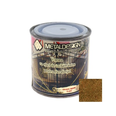 Vopsea patinata pentru metal, interior / exterior, auriu, 0.25 L foto