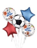 Set baloane petrecere tematica fotbal, 5 piese, 45x45 cm