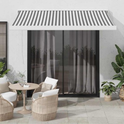 Copertină retractabilă antracit/alb, 3,5x2,5 m, textil/aluminiu foto
