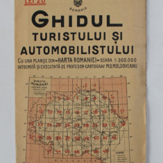 GHIDUL TURISTULUI SI AUTOMOBILISTULUI , HARTA ROMANIEI , CAROUL 15 - BISTRITA - DEJ - TARGU MURES de M.D. MOLDOVEANU , 1936