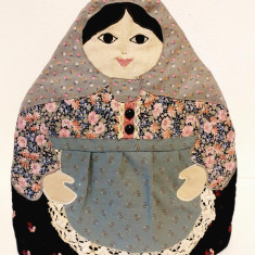 Husa haina pentru ceainic, hand-made, design Matrioshka, captusita matlasata