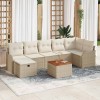 VidaXL Set de canapele pentru grădină cu pernă 8 pcs Bej Rattan poli