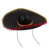 Pălărie Deghizare Adulți, Model Mexican, Pompoane Roșii, Negru, Oem