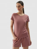 Tricou de antrenament din material reciclat pentru femei - roz deschis, 4F Sportswear