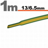 Tub termocontractibil Galben-Verde 13 / 6,5 mm