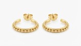 Cercei Semicerc din Argint 925 Placati cu Aur 18K Beaded Hoop Charm