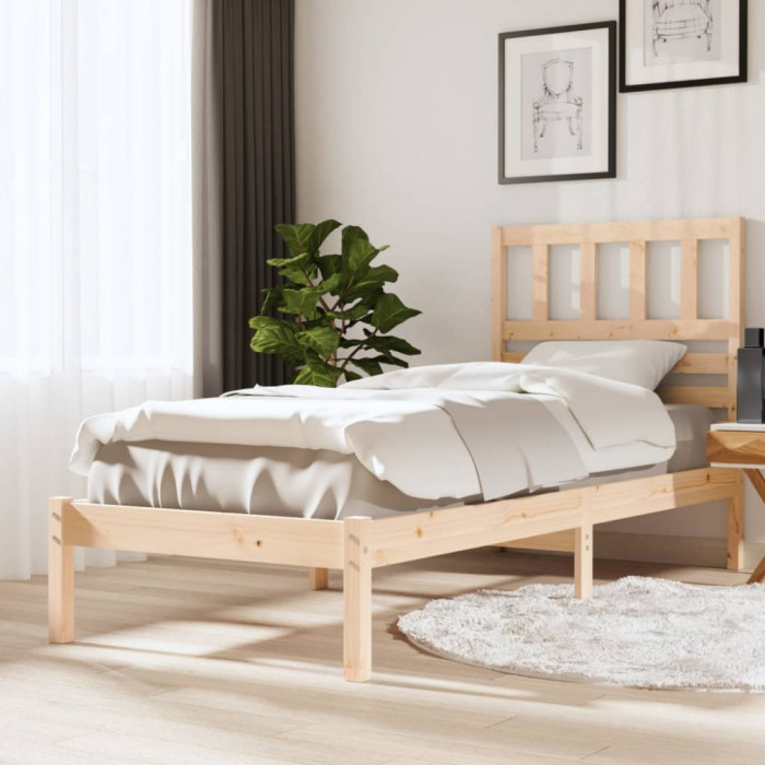 vidaXL Cadru de pat, 90x190 cm, single, lemn masiv de pin 3100988