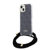 Husa Guess Crossbody Cord 4G Print iPhone 15, negru, GUHCP15SHC4SEK