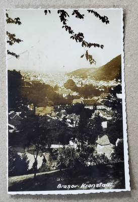 BRASOV , PANORAMA DE LA INALTIME , CARTE POSTALA , 1942 foto