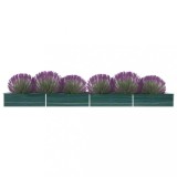 Gossi strat inaltat de gradina, verde, 600x80x45 cm, otel galvanizat