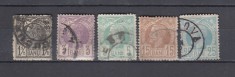 ROMANIA 1885/1887 LP 42 REGELE CAROL I VULTURI HARTIE ALBA SERIE STAMPILATA