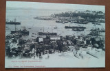 Carte postala, portul Serail, Constantinopol, alb negru