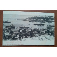 Carte postala, portul Serail, Constantinopol, alb negru