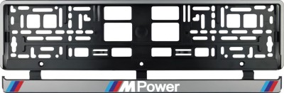 Set 2 bucati, suport numar inmatriculare argintiu MPower foto
