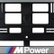 Set 2 bucati, suport numar inmatriculare argintiu MPower