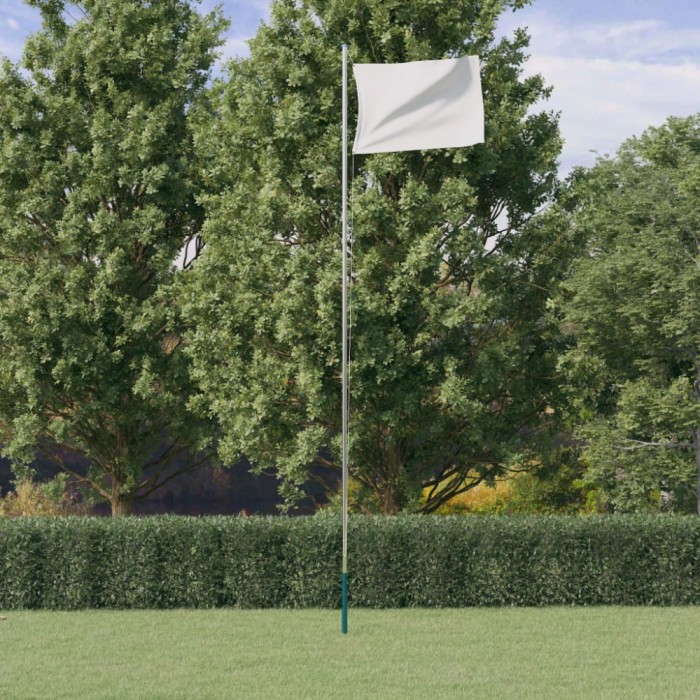 St&acirc;lp de steag telescopic, argintiu, 6,23 m, aluminiu