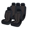 Huse Auto Universale Premium Carguard, Negru/Bej, Set Complet: Scaune Fata/Spate, Bancheta, Tetiere, Compatibil Airbag