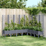Jardiniera de gradina cu spalier, gri, 200x160x142 cm, PP GartenMobel Dekor, vidaXL