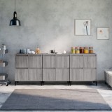 VidaXL Servante, 3 buc, sonoma gri, 60x35x70 cm, lemn prelucrat