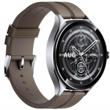 Cumpara ieftin Ceas Smartwatch Xiaomi Watch 2 Pro, 4G LTE, Silver Case, Brown Leather Strap