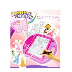Set creativ cu tablita luminata si 30 de sabloane cu printese