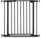 Poartă de siguranță pentru copii și c&acirc;ini Clear Step Autoclose 2, neagră, lățime reglabilă 75-80 cm, &icirc;nălțime 77 cm, cu &icirc;nchidere automată, intrare pl